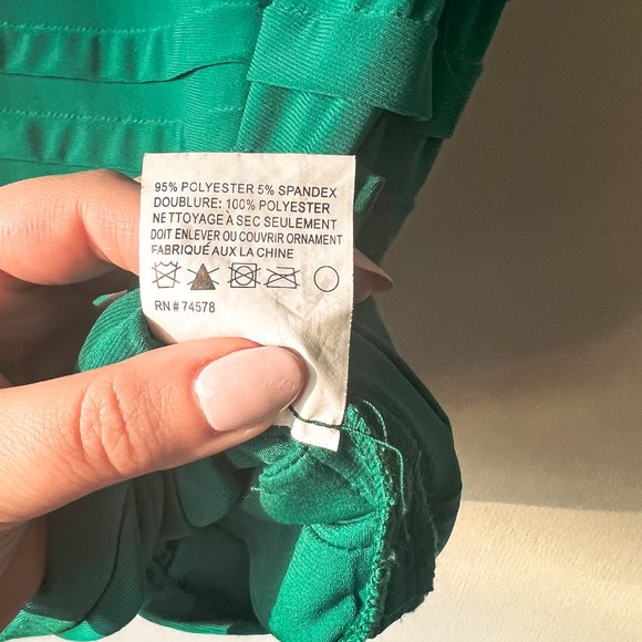 Emerald Deco Cache Mini Green Formal Event Wedding Gala Beaded Dress Size 6 EUC - Picture 9 of 9